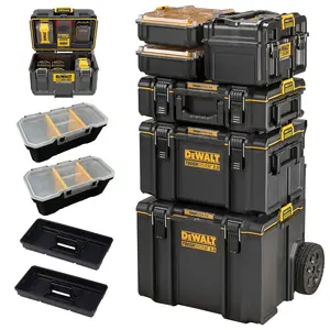 Dewalt 6PC Toughsystem DS450 Rolling Mobile Tool Storage Box Trolley + Charger