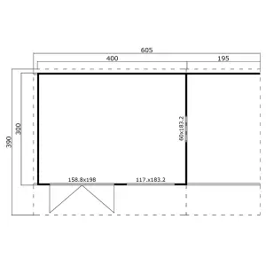 Lasita Domeo 7 Garden Summer House - 6.05m x 3.9m - Modern Garden Office Double Glazed