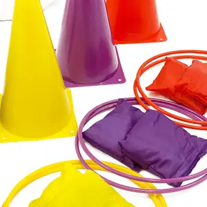 Sports Day Kit - Includes Cones, Bean Bags and Throwing Rings Equipment - for Kids and Adults