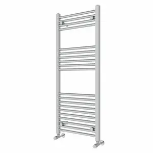 Wiest Straight Heated Towel Rail Radiator Bathroom Ladder Warmer Chrome / 120cm H x 50cm W x 3cm D