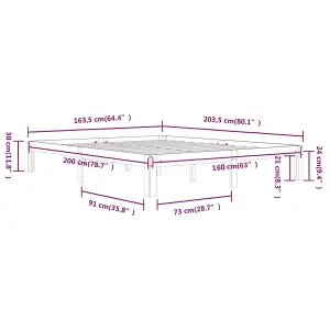 Berkfield Bed Frame Solid Wood Pine 160x200 cm