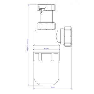 McAlpine Antivac Bottle Sink & basin Trap (Dia)32mm