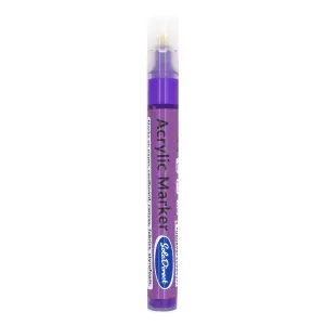 Acrylic Paint Marker Pen Permanent for Stone Leather Fabric Plastic (Metallic Violet)