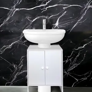 White Under sink Cabinet For Storing Away Your Bathroom Accessories