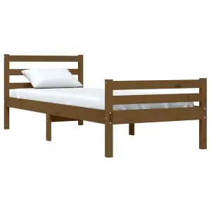 Berkfield Bed Frame Honey Brown Solid Wood 100x200 cm