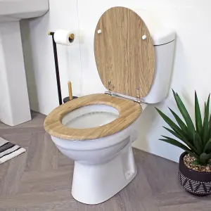 Showerdrape Oxford Rust Oak Wooden Toilet Seat