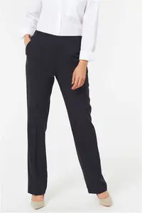 Bonmarche Straight Leg Pull On Trouser - Navy, Size: 10