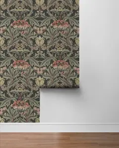 Acanthus Floral Vintage Unpasted Wallpaper