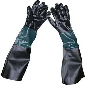 PAIR 585mm Cuffed Shot Blasting Gauntlets - Hand Wrist & Forearm Protection