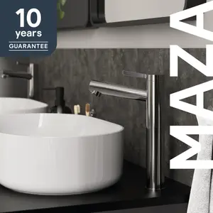 GoodHome Maza XL Chrome effect Round Basin Mixer Tap