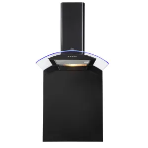 Cooke & Lewis CLCGLEDB60 Steel Curved Cooker hood with splashback (W)60cm - Black