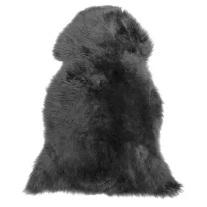 Beliani Traditional Sheepskin Rug Black ULURU