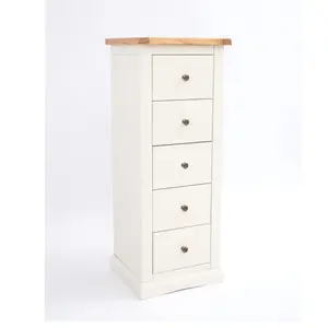 Castelli 5 Drawer Narrow Chest of Drawers Brass Knob