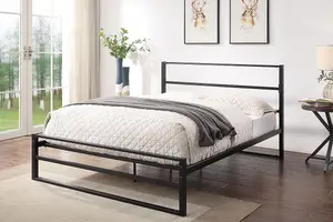 Hartfield Black Metal Double Bed Frame 4ft6