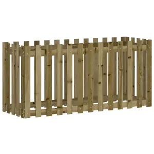 Berkfield Garden Raised Bed with Fence Design 150x50x70 cm Impregnated Wood Pine