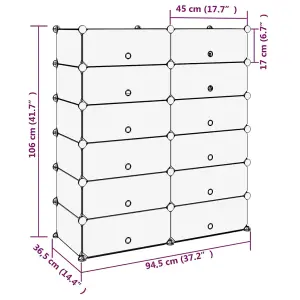 Berkfield Shoe Rack Transparent 94.5x36.5x106 cm PP