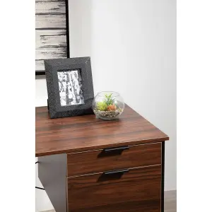 Interiors by Premier Bradbury Dark Walnut Veneer Desk With Drawers