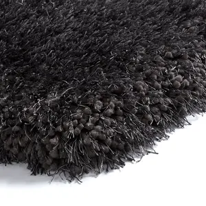 Dark Grey Handmade Modern Plain Shaggy Easy to clean Rug for Bed Room Living Room and Dining Room-60cm X 120cm