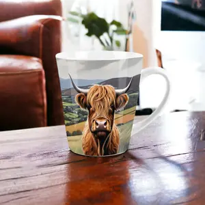 Highland Cow Latte Mug - Coffee/Hot Chocolate Ceramic Cup Gift