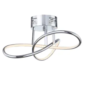 First Choice Lighting Infinity Curved Arms LED Semi Flush Ceiling Light