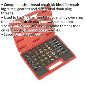 Comprehensive Oil Drain Plug Thread Repair Kit with Storage Case