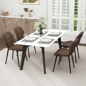 Costway Dining Chairs Set of 2 Kitchen Chairs w/ Padded Back Armless Side Chairs