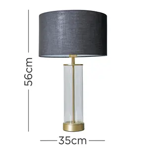 Glass Table Lamp Black