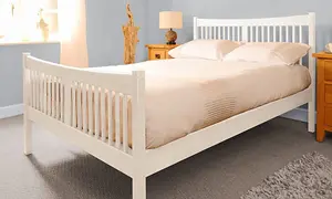 Comfy Living 5ft JD Shaker Bed Frame in White