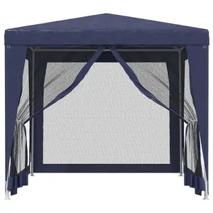 Berkfield Party Tent with 4 Mesh Sidewalls Blue 2.5x2.5 m HDPE