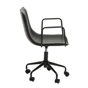 Interiors By Premier Claw Base Black Leather Home Office Chair, Upholstered Seat Of Office Chair, Height Adjustable Swivel Chair