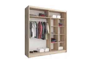 Maja I Sliding Door Wardrobe with Mirror 200cm in White