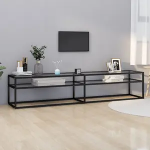 Berkfield TV Cabinet Transparent 200x40x40.5 cm Tempered Glass