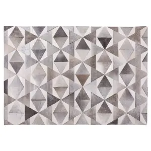 Cowhide Area Rug 140 x 200 cm Grey ALAKA