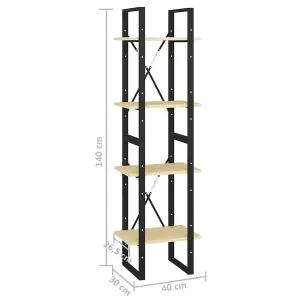 Berkfield 4-Tier Book Cabinet 40x30x140 cm Solid Pine Wood