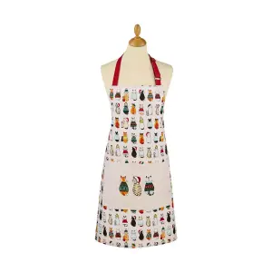 Christmas Cats in Waiting Animal Print 100% Cotton Apron