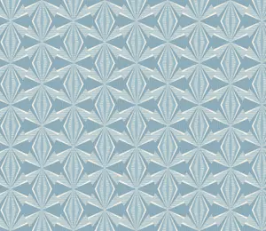 Hoopla Walls Sunray Diamond Blue 10m Wallpaper Matt Smooth