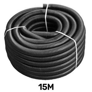 25mm (1") corrugated pond pipe and connector kit - Ideal to join two water tanks/butts (15m + 2 double wire clips)