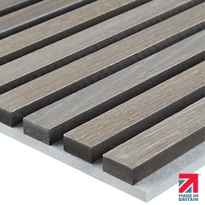 Naturewall SlatWall Acoustic Grey Oak - 240cm x 60cm on Grey Felt