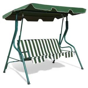 Costway Garden Patio Metal Swing Chair 3 Seater Hammock Bench Swinging Cushioned Seat