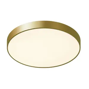 Luminosa Modern LED Flush Ceiling Light Golden, Warm White 3000K 3600lm