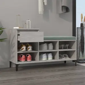 Berkfield Shoe Cabinet Concrete Grey 102x36x60 cm Engineered Wood