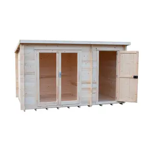 12 x 8 Ft. 19 mm Log Cabin with Storage Shed