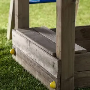 Shire Rumble Ridge Climbing Frame with Rock Wall, Single Swing, Slide and Sandpit