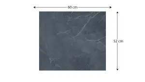 ALLboards Glass Chopping Board Anthracite Marble 60x52cm Cutting Board Splashback Worktop Saver for Kitchen Hob Protection