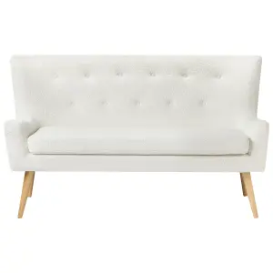 2 Seater Boucle Kitchen Sofa White SKIBBY