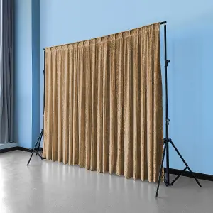 4x1M Crushed Velvet Backdrop, Photography Background Blackout Curtain - Dark gold