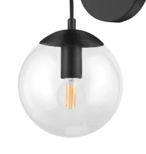 GoodHome Dacite Ball Matt Black Paint effect Wired LED Wall light