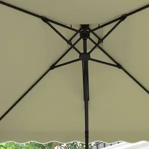 Outsunny 2.5m Square Cantilever Garden Parasol Umbrella with Cross Base, Beige