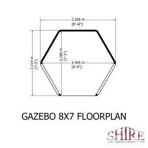 Gazebo 8x7ft with T&G roof and slatted floor