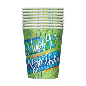 Unique Party Bright Birthday Party Cup (Pack of 8) Multicoloured (One Size)